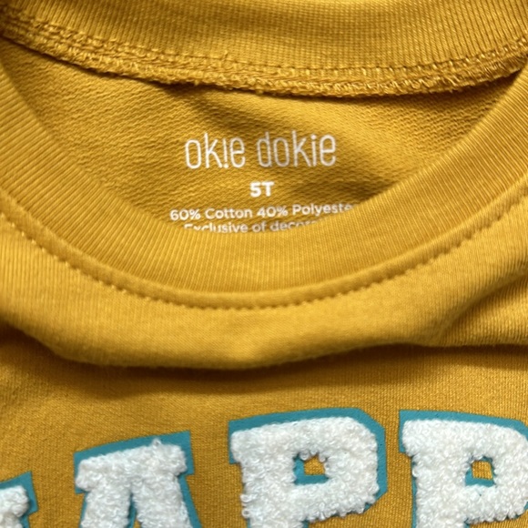 Okie Dokie 5T peplum sweatshirt “happy” NWT - Picture 2 of 4